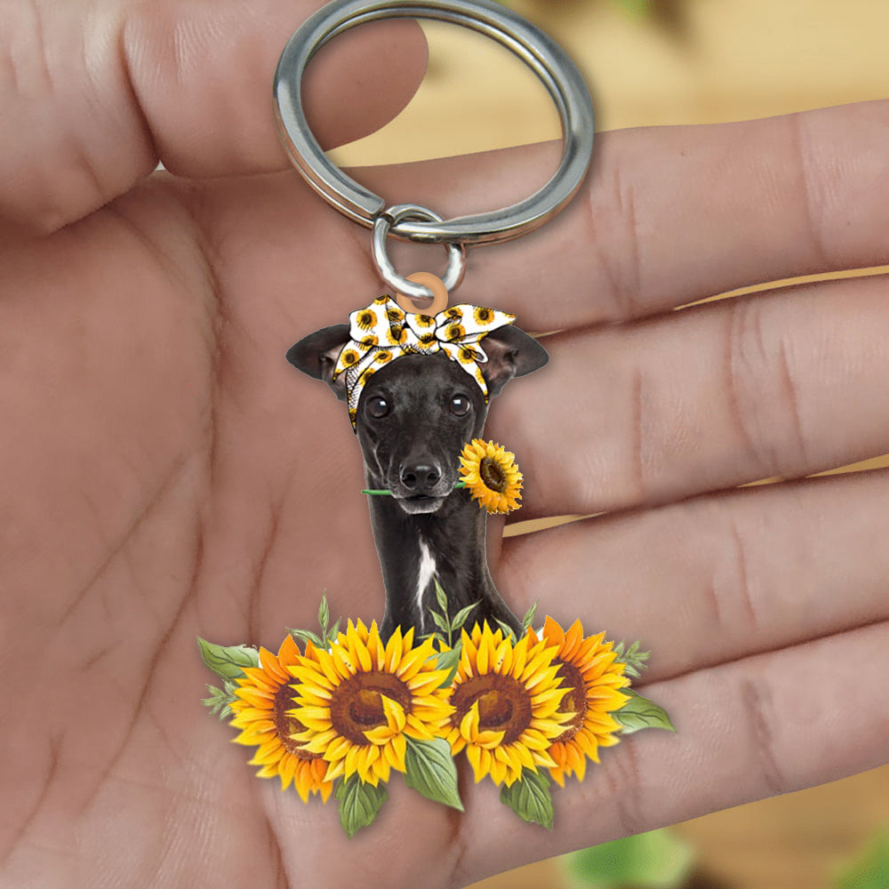 Greyhound-Dog Mom Keychain