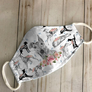 Greyhound Floral Vintage EZ07 3006 Face Mask