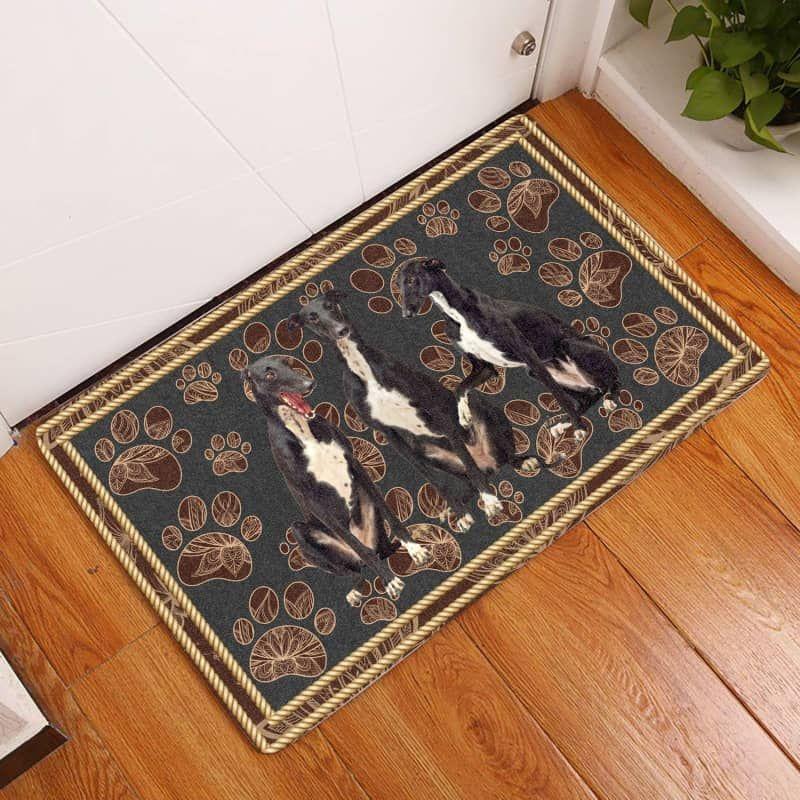 Greyhound-Flower Paw Doormat