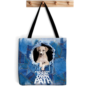 Greyhound -Follow Your Own Path-Cloth Tote Bag