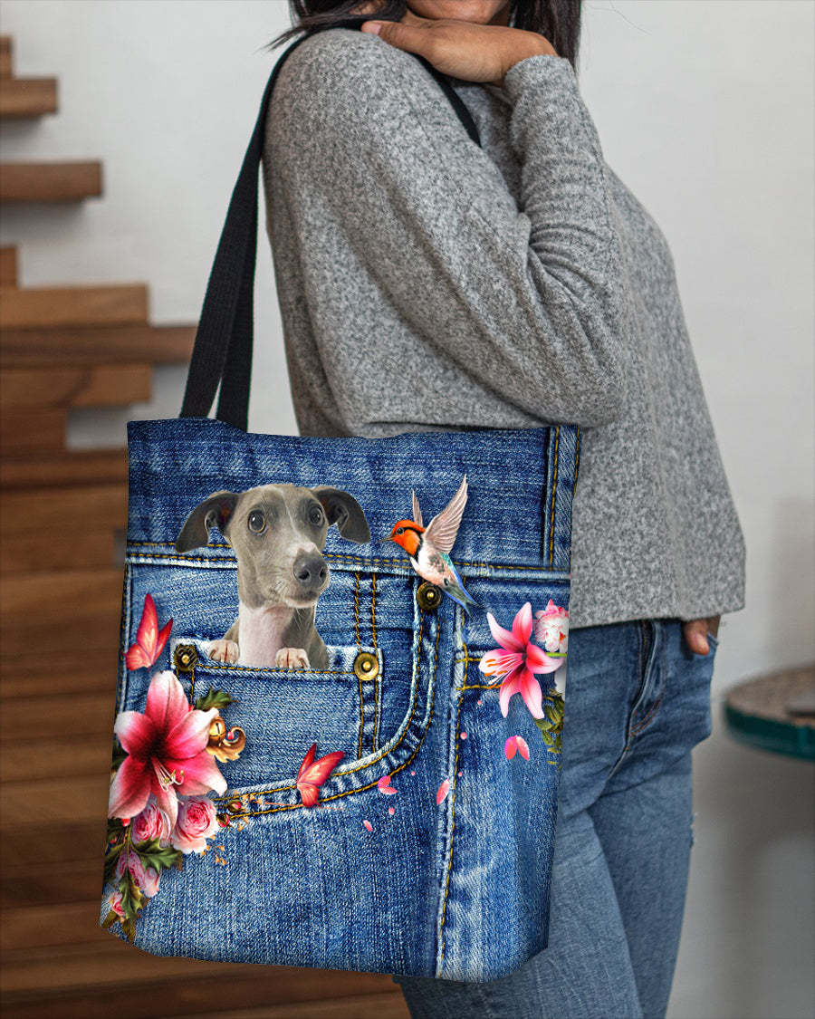 Greyhound-Lily Cloth Tote Bag