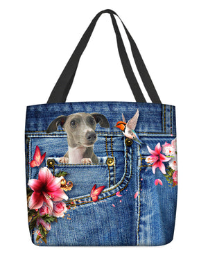 Greyhound-Lily Cloth Tote Bag