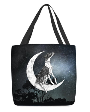 Greyhound-Sit On The Moon-Cloth Tote Bag