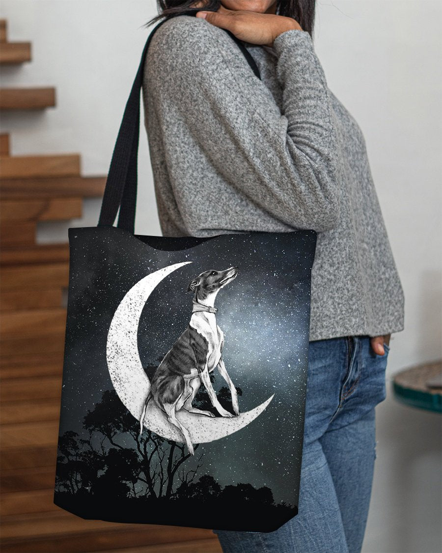 Greyhound-Sit On The Moon-Cloth Tote Bag