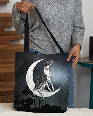 Greyhound-Sit On The Moon-Cloth Tote Bag