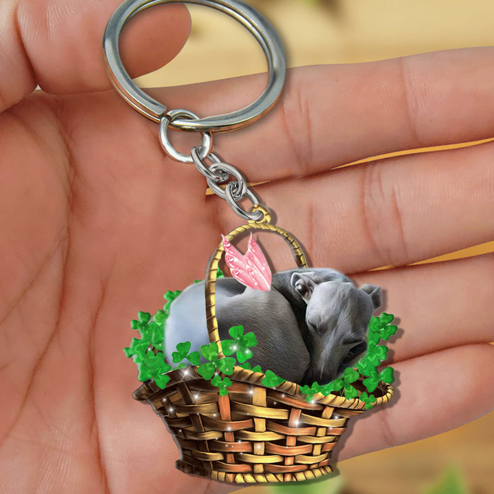 Greyhound-Sleeping Lucky Fairy Flat Acrylic Keychain