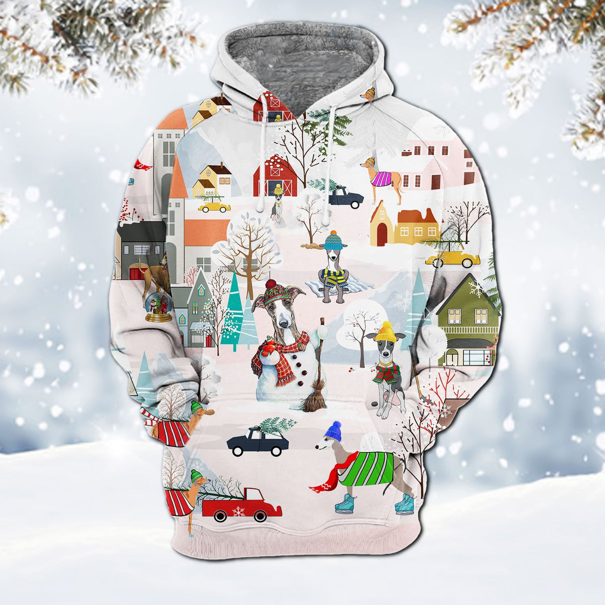 Greyhound-Winter Holiday Hoodie