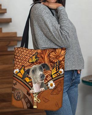 Greyhound Butterfly Daisy Cloth Tote Bag