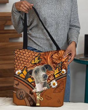 Greyhound Butterfly Daisy Cloth Tote Bag