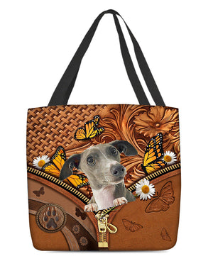 Greyhound Butterfly Daisy Cloth Tote Bag