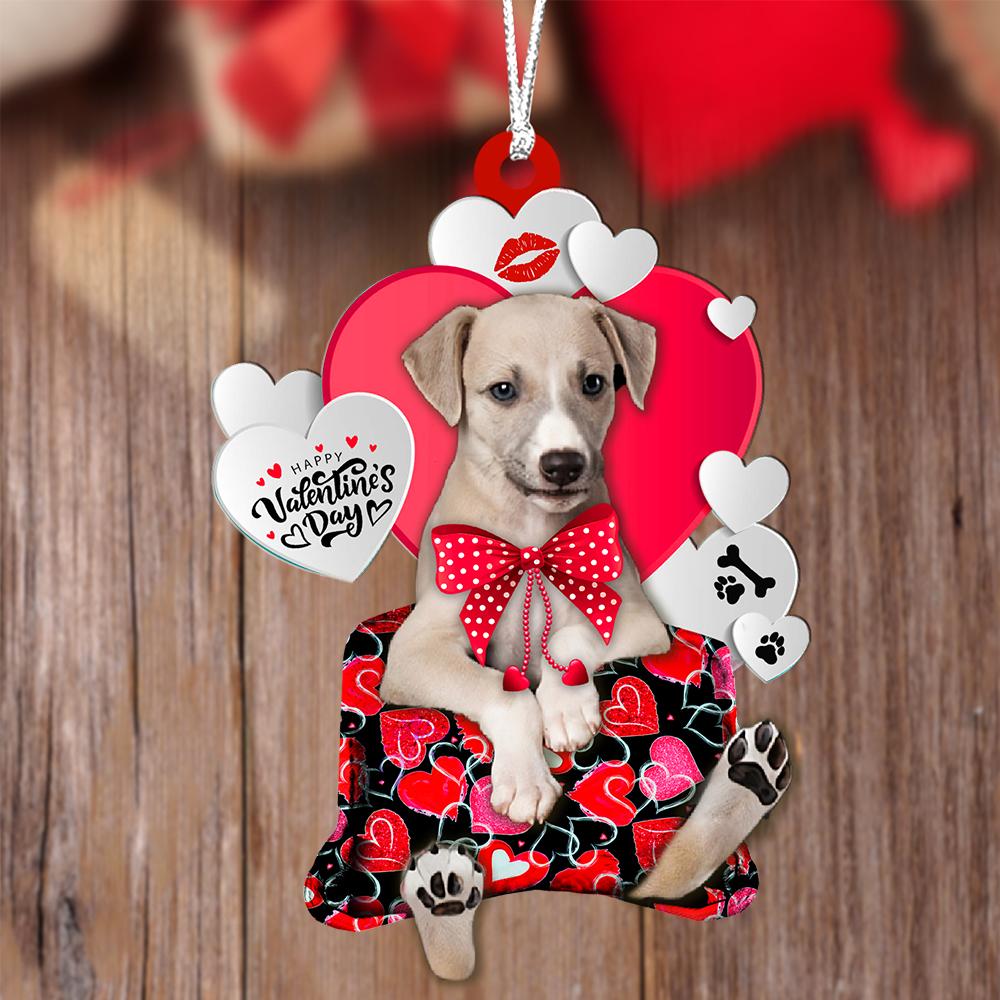 Greyhound Valentine's Day Sleeping Bag-Two Sides Ornament