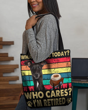 Greyhound Who Cares-Cloth Tote Bag