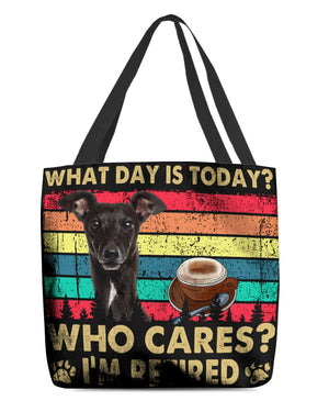 Greyhound Who Cares-Cloth Tote Bag