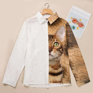 Bengal Cat Half Angel  - Women Shirt