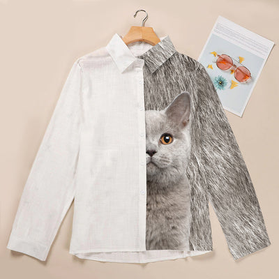 British Shorthair Cat Half Angel - Women Shirt