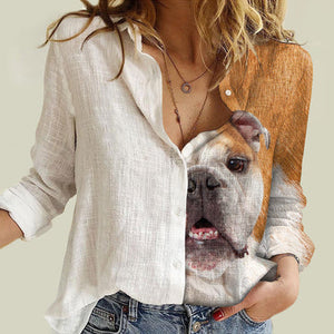 English Bulldog Half Angel  - Women Shirt