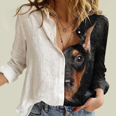 Miniature Pinscher Half Angel   - Women Shirt