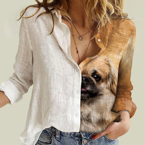 Tibetan Spaniel Half Angel   - Women Shirt