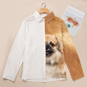 Tibetan Spaniel Half Angel   - Women Shirt