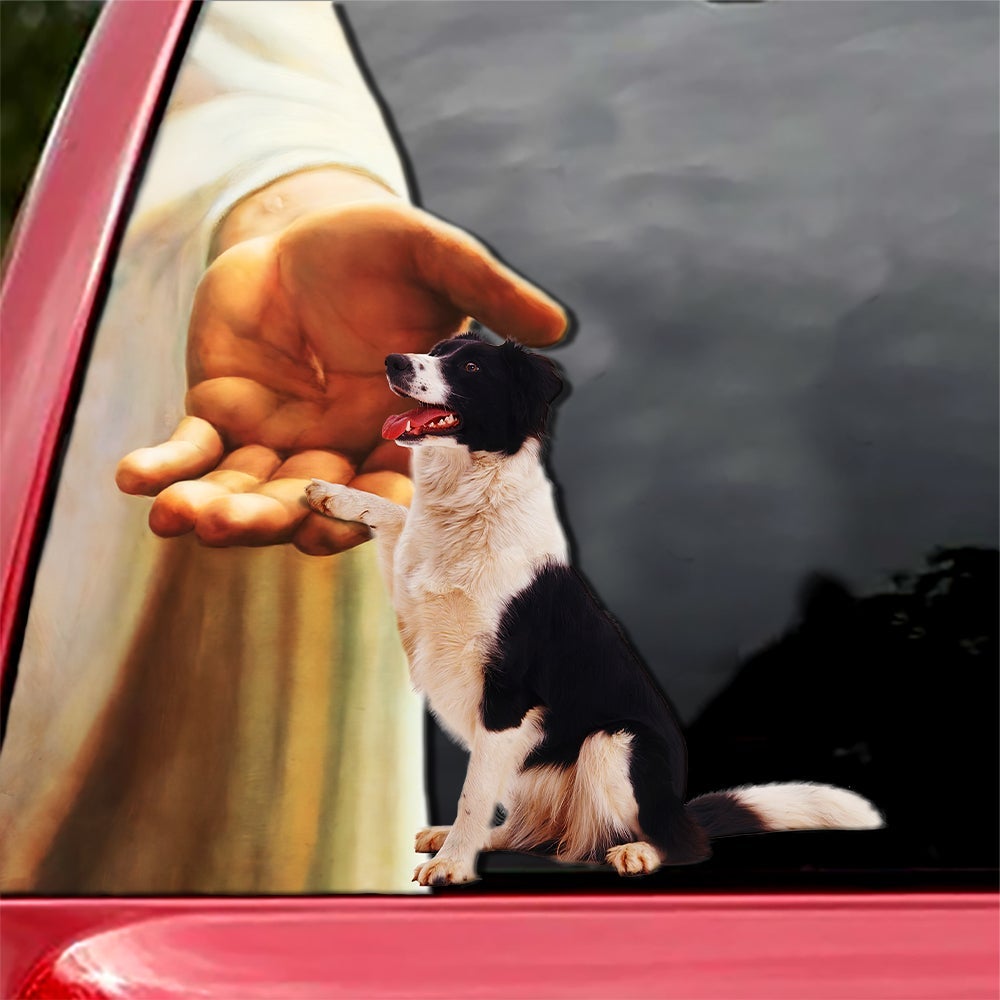 Hand God with Border Collie-Decal