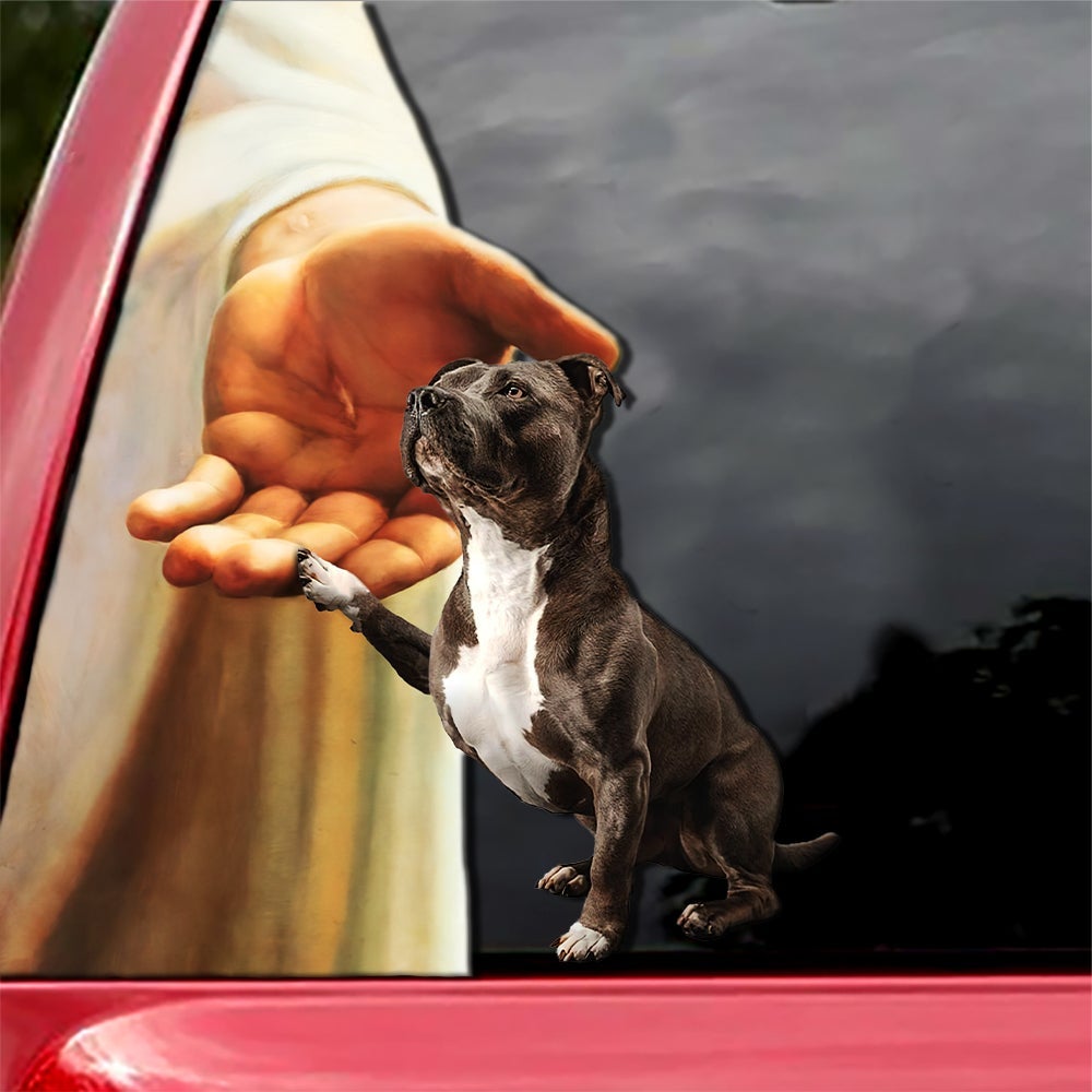 Hand God with Bull Terrier-Decal