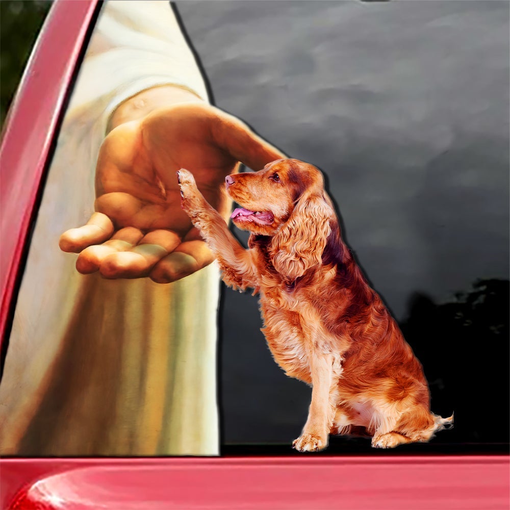 Hand God with Cocker Spaniel-Decal