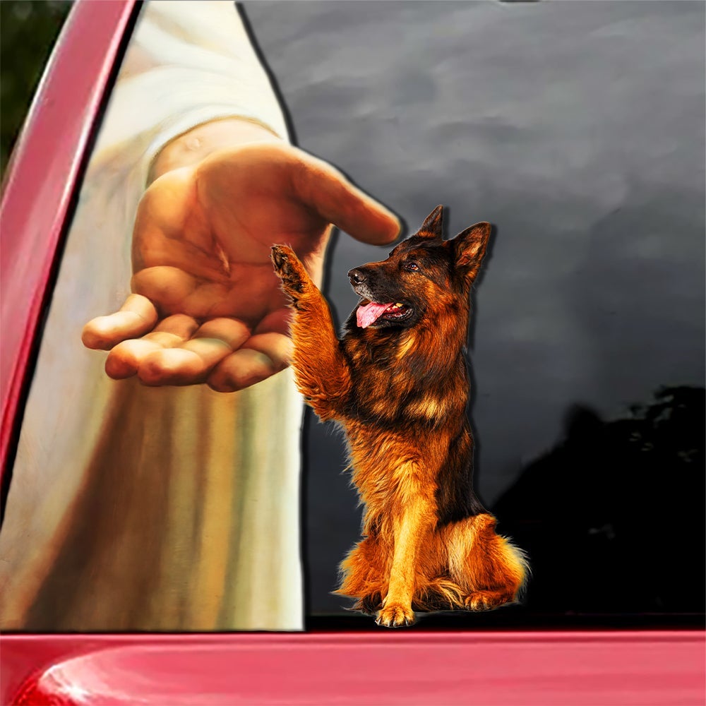 Hand God with German Shepherd-Decal