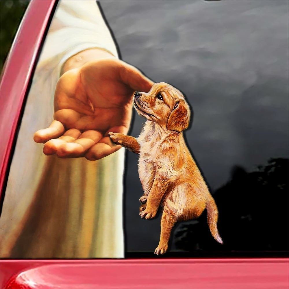 Hand God with Golden Retriever2-Decal