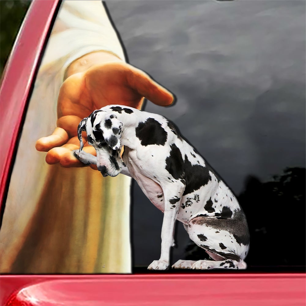 Hand God with Great Dane-Decal