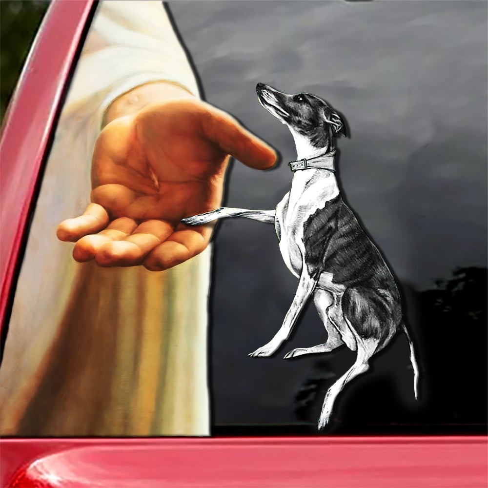 Hand God with Greyhound-Decal