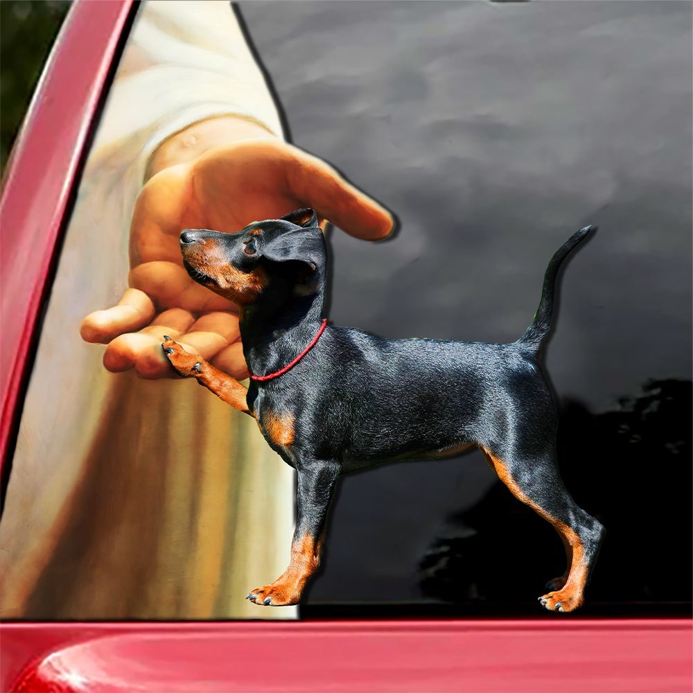 Hand God with Miniature Pinscher-Decal