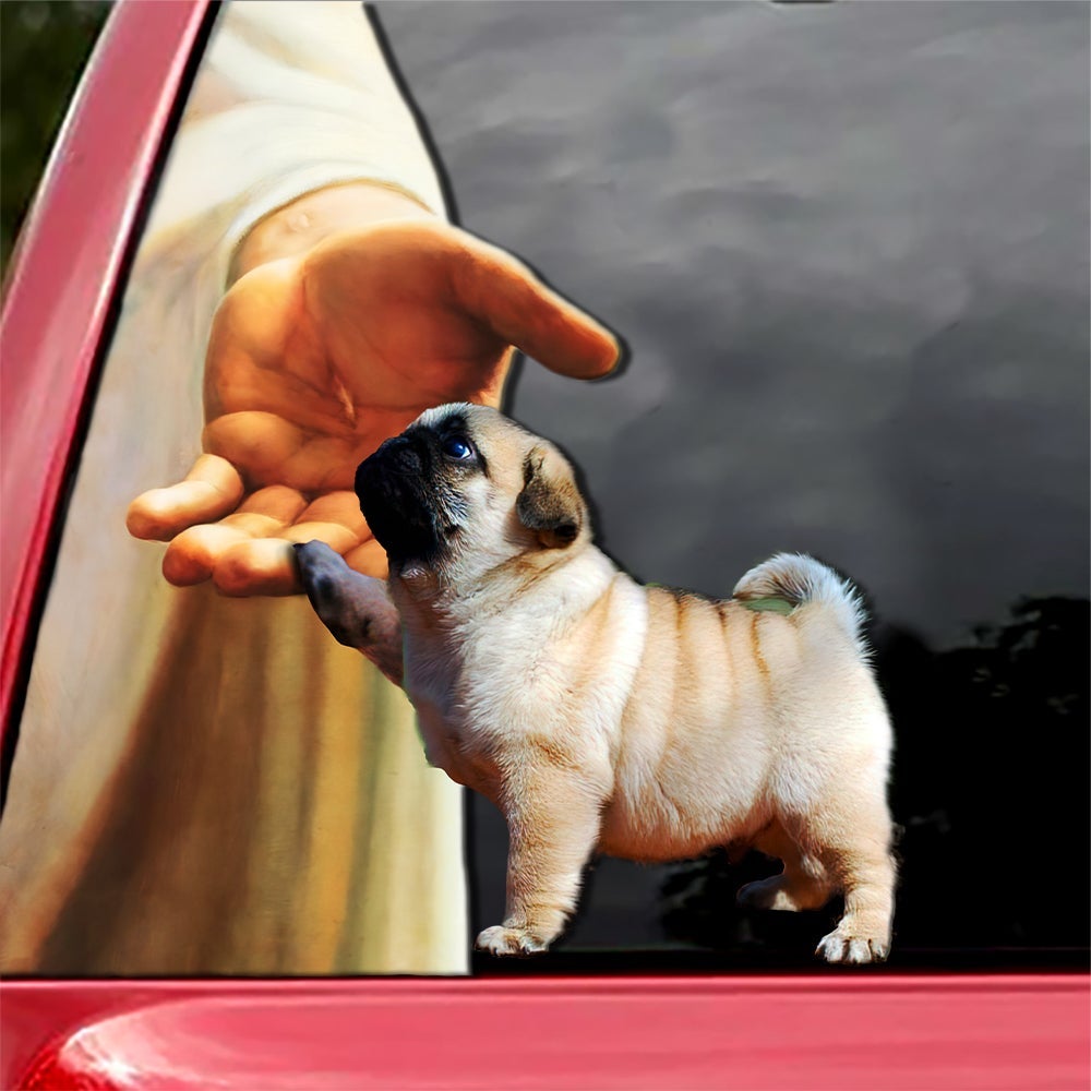 Hand God with Pug-Decal