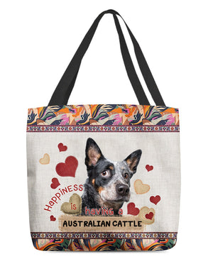 Happiness Is Having A AUSTRALIAN CATTLE 1-Cloth Tote Bag