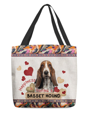 Happiness Is Having A BASSET HOUND-Cloth Tote Bag