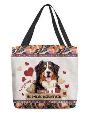 Happiness Is Having A BERNESE MOUNTAIN-Cloth Tote Bag