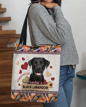 Happiness Is Having A BLACK LABRADOR-Cloth Tote Bag