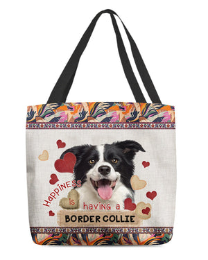 Happiness Is Having A BORDER COLLIE 1-Cloth Tote Bag