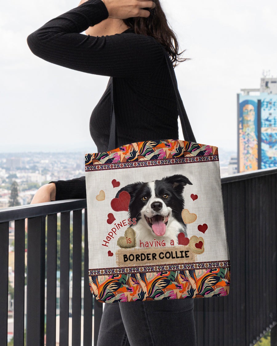 Happiness Is Having A BORDER COLLIE 1-Cloth Tote Bag