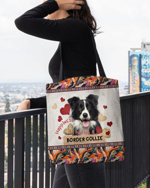 Happiness Is Having A BORDER COLLIE 2-Cloth Tote Bag