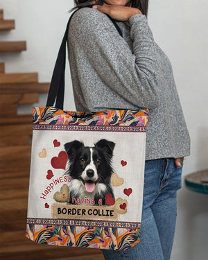 Happiness Is Having A BORDER COLLIE 2-Cloth Tote Bag