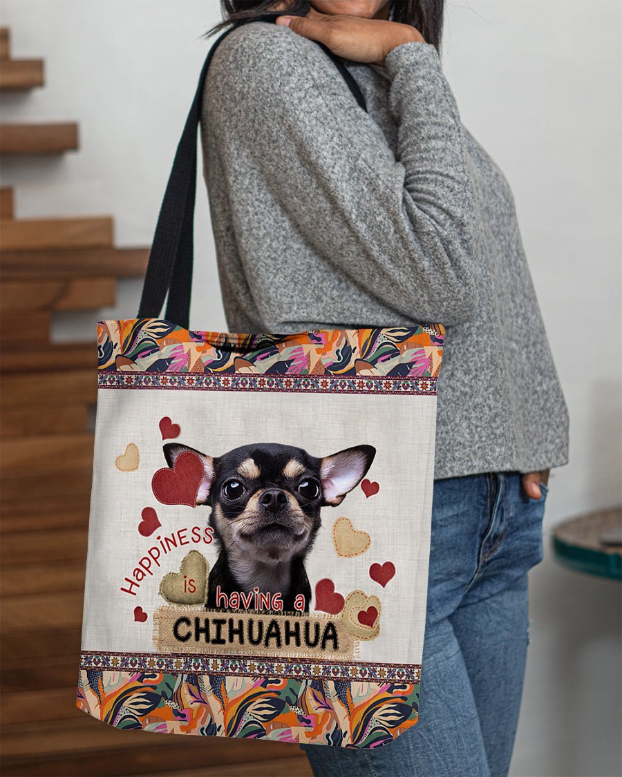 Happiness Is Having A CHIHUAHUA-Cloth Tote Bag