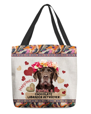 Happiness Is Having A CHOCOLATE LABRADOR 2-Cloth Tote Bag