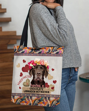 Happiness Is Having A CHOCOLATE LABRADOR 2-Cloth Tote Bag