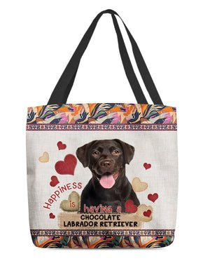 Happiness Is Having A CHOCOLATE LABRADOR RETRIEVER-Cloth Tote Bag