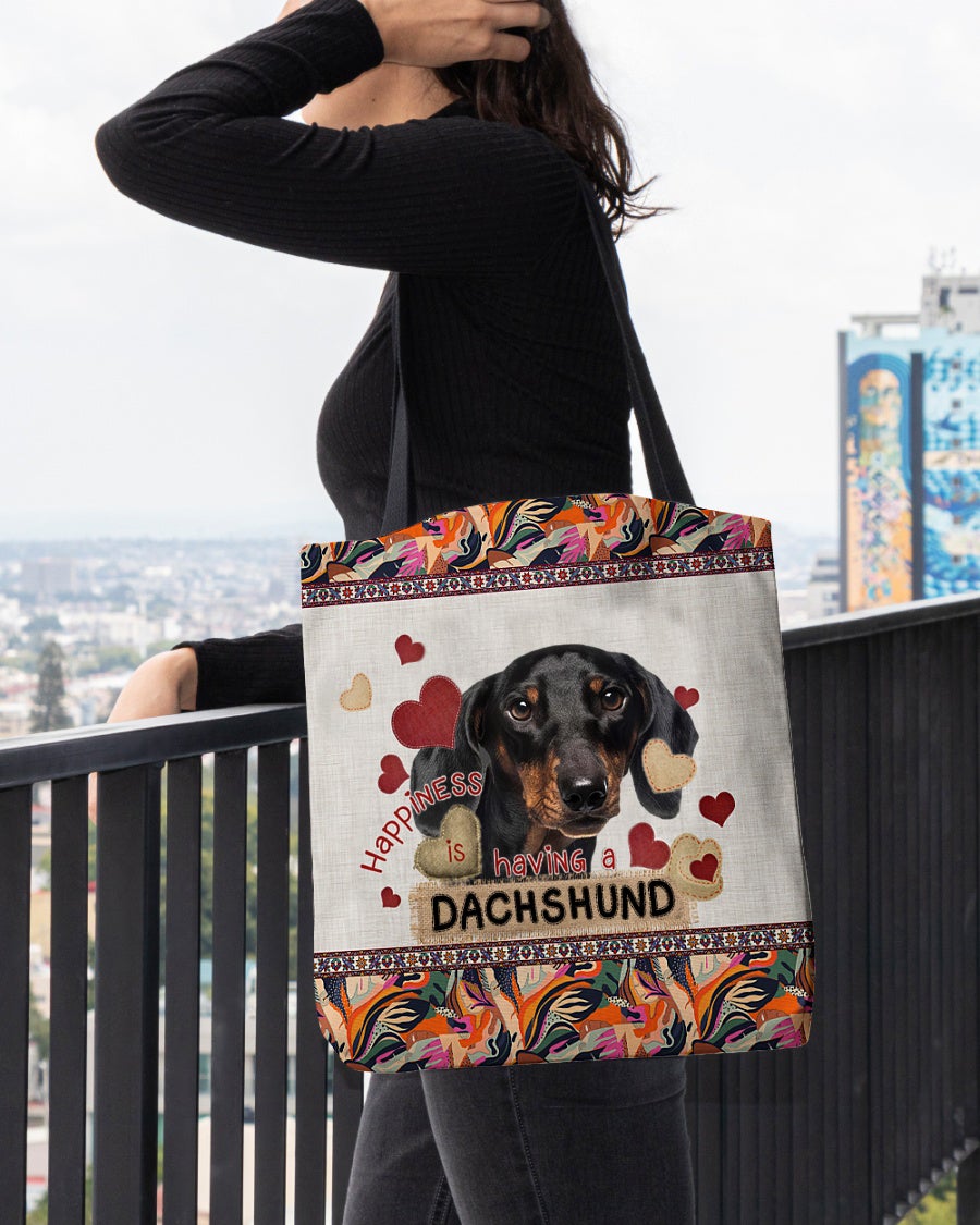 Happiness Is Having A DACHSHUND-Cloth Tote Bag