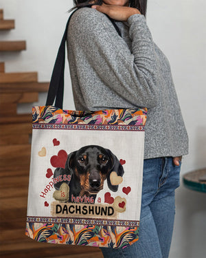 Happiness Is Having A DACHSHUND-Cloth Tote Bag