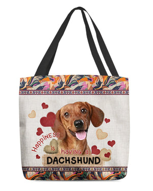 Happiness Is Having A DACHSHUND 2-Cloth Tote Bag