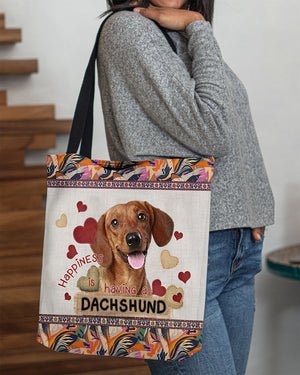 Happiness Is Having A DACHSHUND 2-Cloth Tote Bag