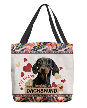 Happiness Is Having A DACHSHUND 3-Cloth Tote Bag