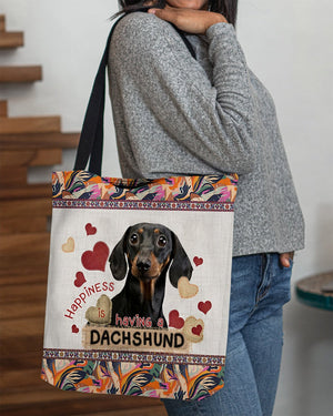 Happiness Is Having A DACHSHUND 3-Cloth Tote Bag